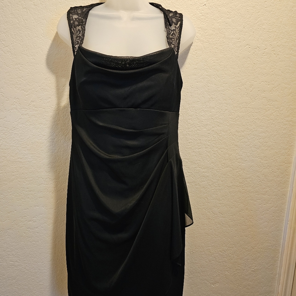 Scarlett Black Asymmetrical Ruched Sheath Dress